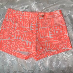 🔥 Neon Creamsicle Geometric Print City Shorts Size 2